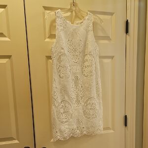 Monteau White Lace Mini Dress